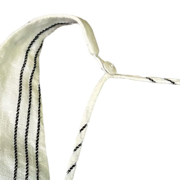 & Other Stories Linen Blend Jumpsuit Stripe White Open Back Size 6 Women's - Picture 11 of 16